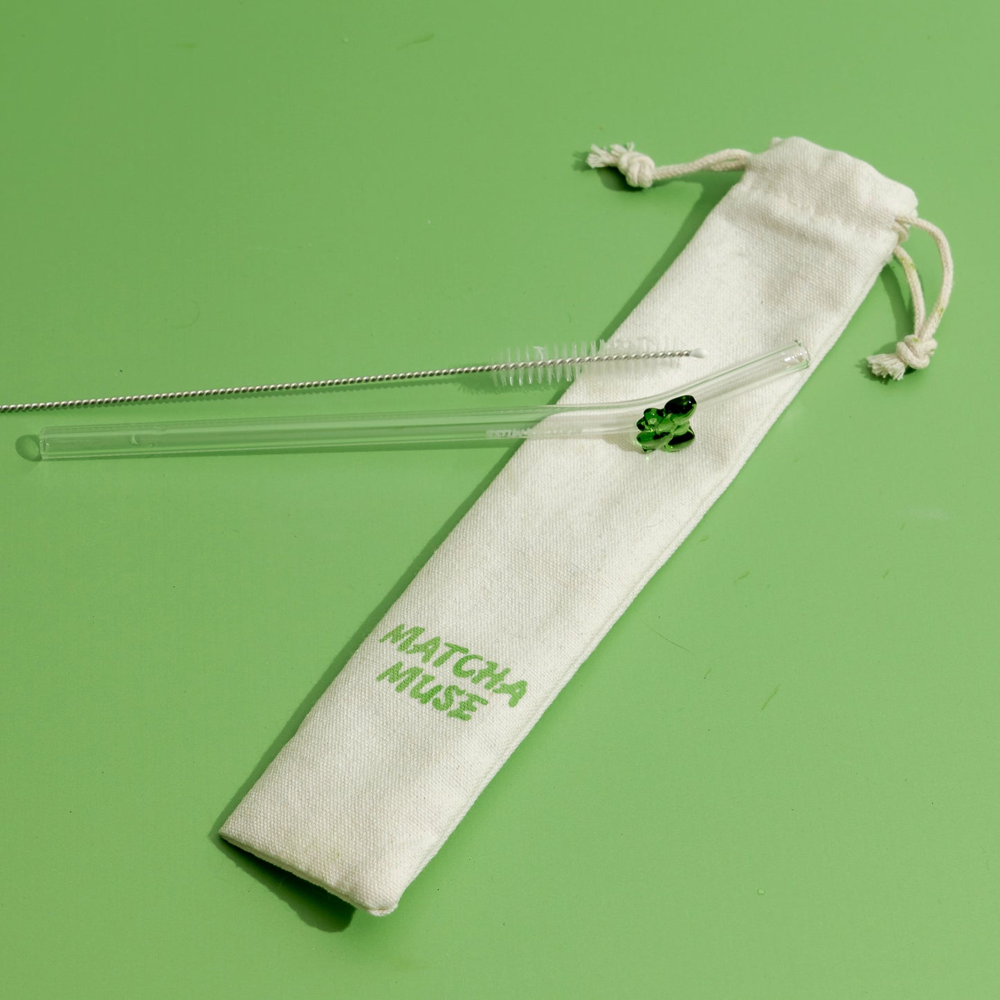 Matcha Muse Ribbon Bow Glass Straw