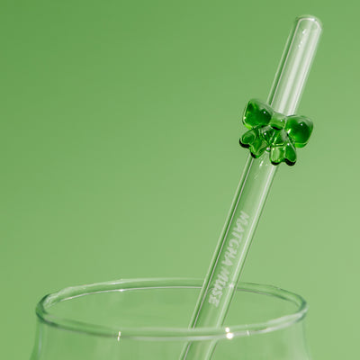 Matcha Muse Ribbon Bow Glass Straw