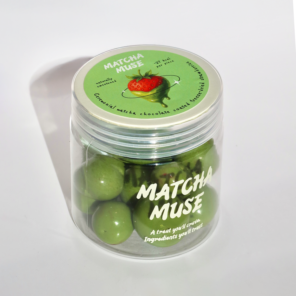 Matcha Chocolate Coated Freeze-Dried Strawberries